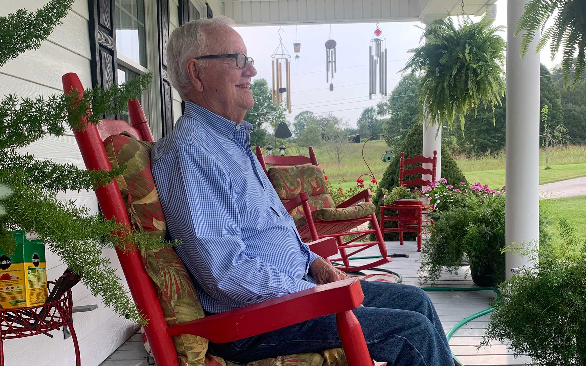 David Burch on his front porch. (Photograph by Marianne Leek)