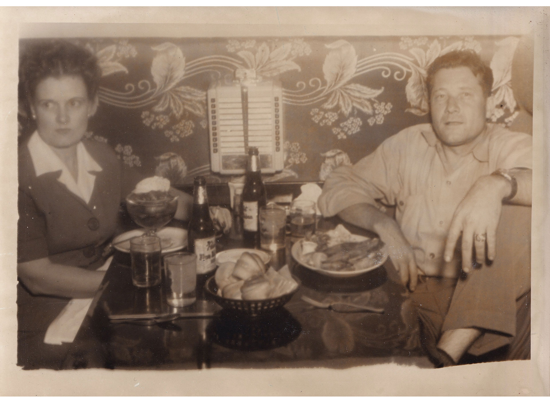 compressed-Martha-and-Robert-Bruce Maud Newton's grandparents, Martha Rebecca Johnston and Robert Charles Bruce, around 1940 in Dallas. He was rumored to have been married 13 times.