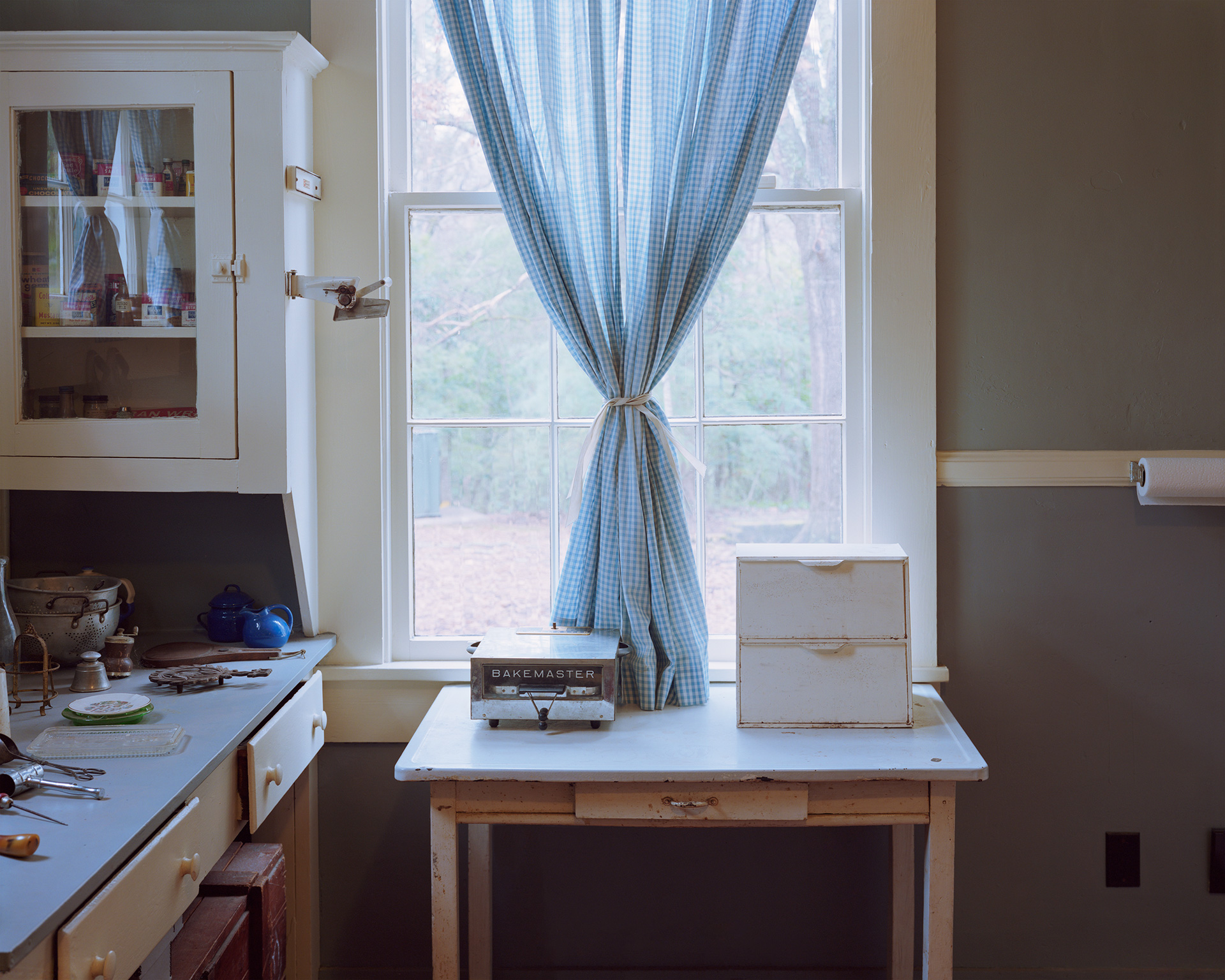 William Faulkner's kitchen curtains, Rowan Oak, Oxford, Mississippi