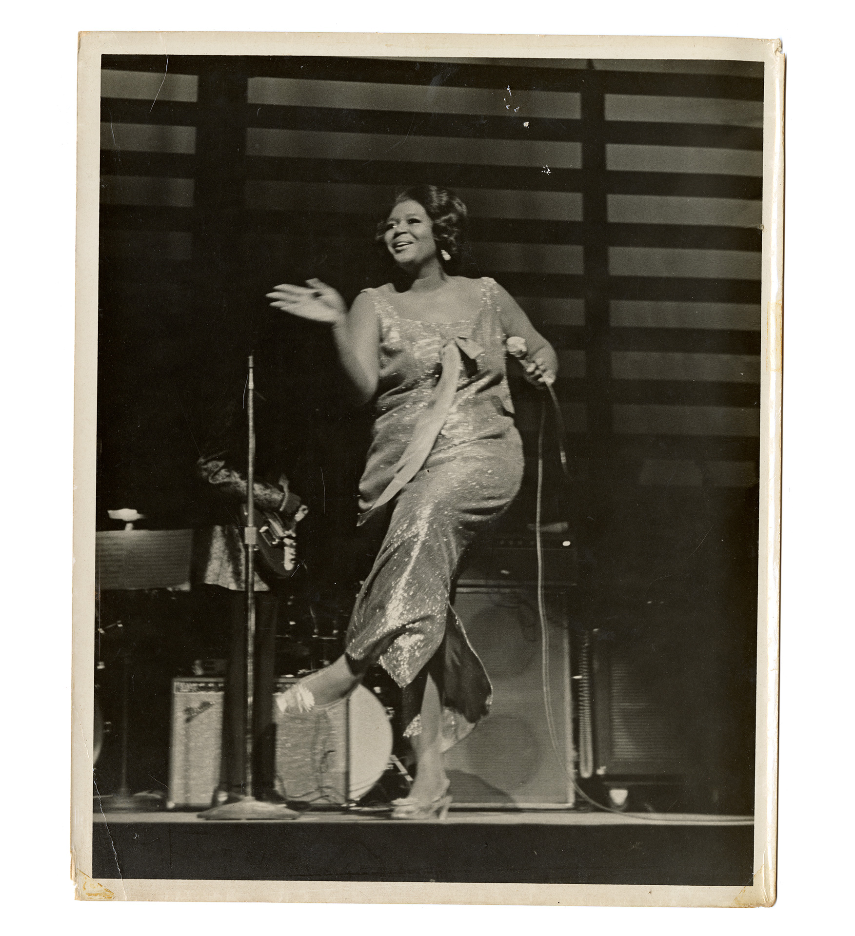 Gloria Walker on stage at Harlem's Apollo Theater in October of 1968 (photograph courtesy of Georgia College Special Collections)