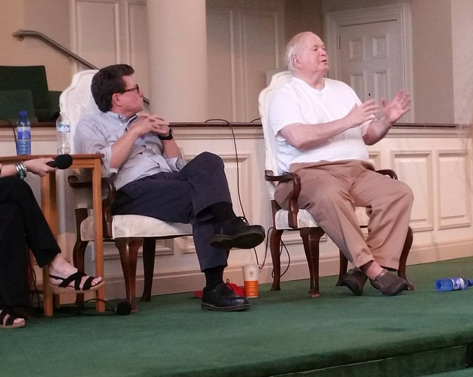 Jonathan Odell on stage with the late Pat Conroy at Georgia's Decatur Book Festival in 2015