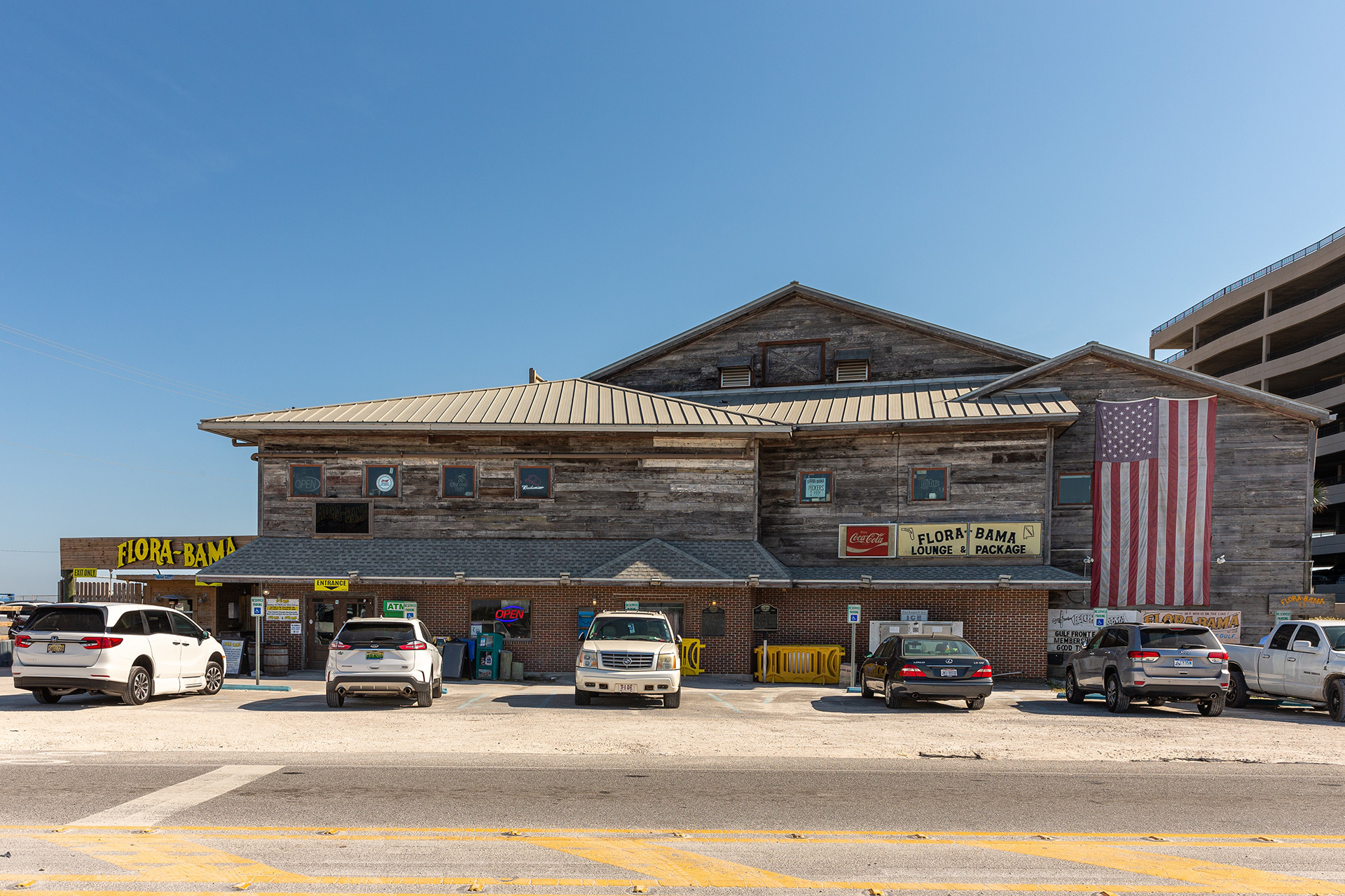 The Flora-Bama Lounge on Perdido Key, just west of the Alabama state line