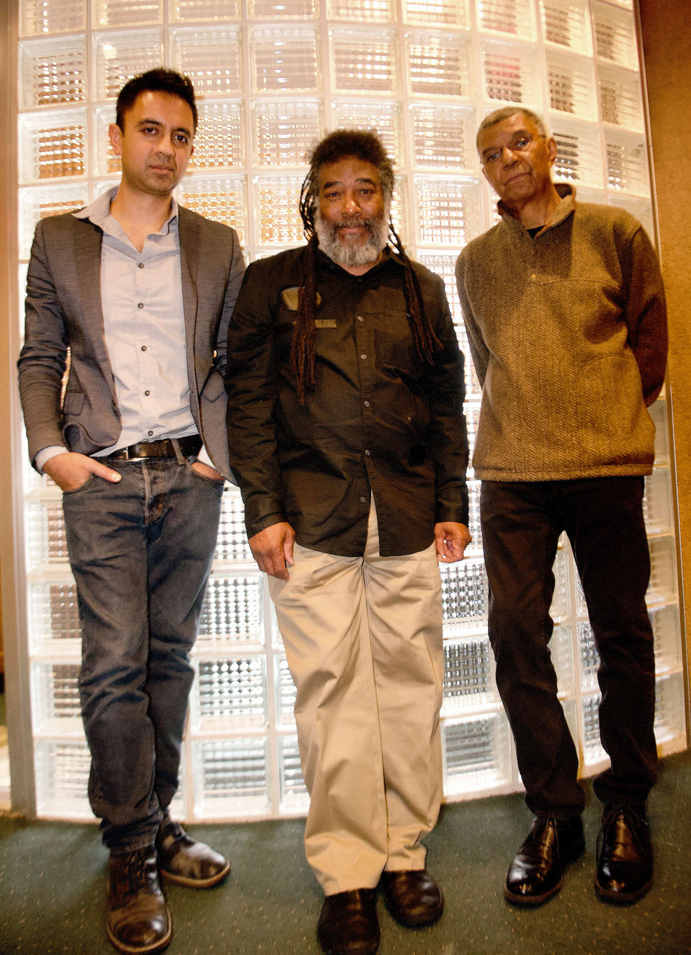 Wadada Leo Smith with pianist Vijay Iyer (left) and drummer Jack DeJohnette (photograph by R.I. Sutherland-Cohen)