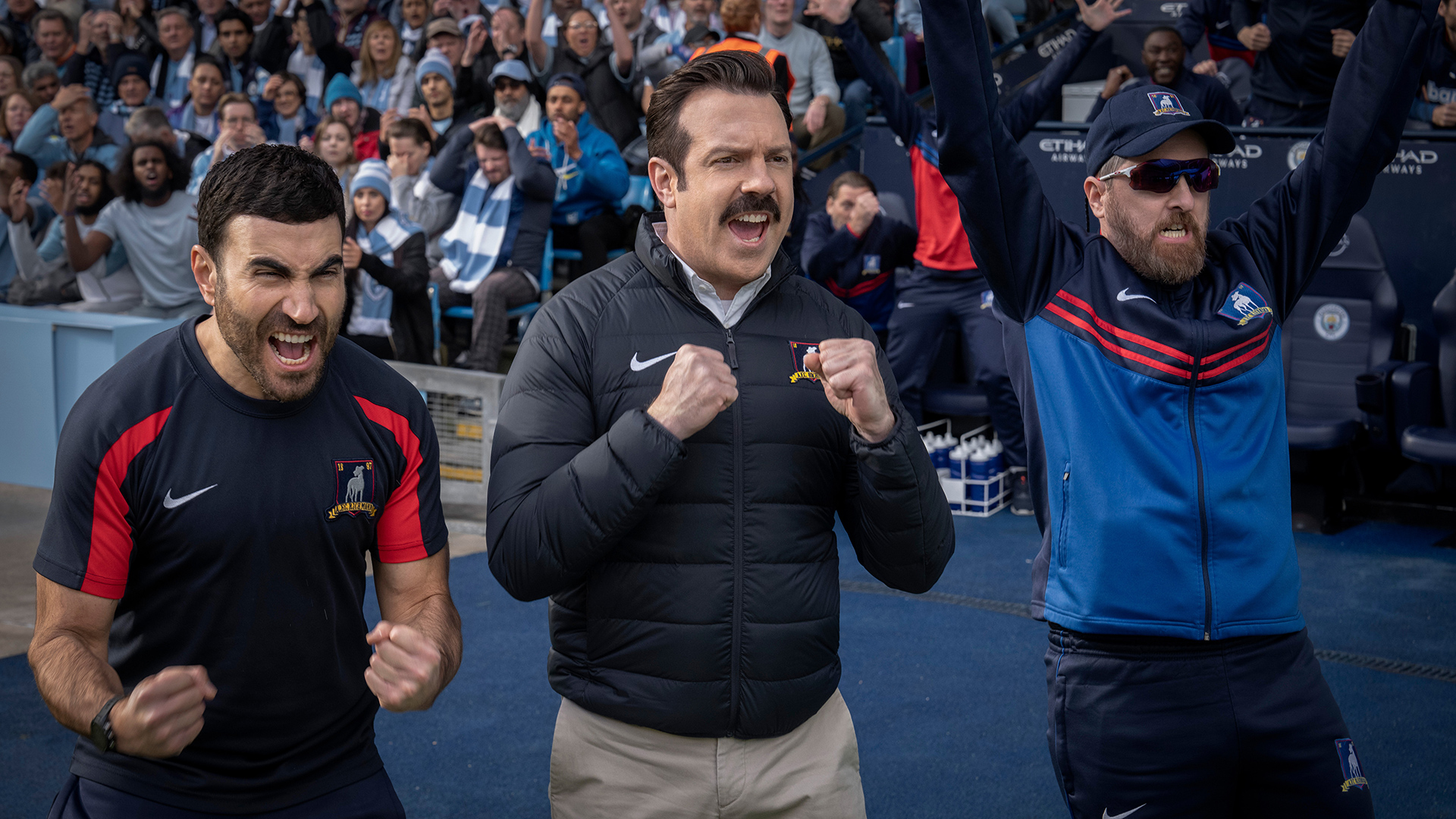 Jason Sudeikis stars as soccer coach Ted Lasso in the Apple TV+ series of the same name (photo courtesy of Apple TV+).