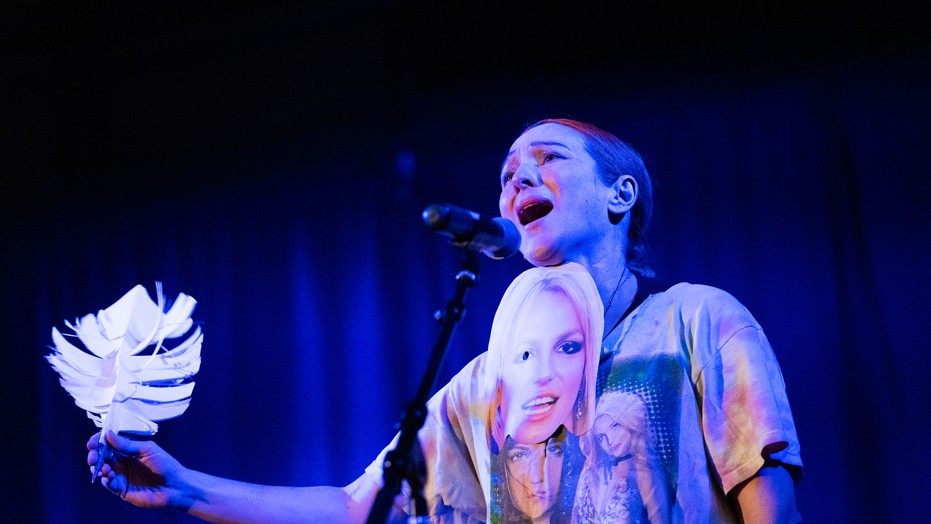 Shara Nova on stage at the 2023 Big Ears Festival in Knoxville, Tennessee (photograph by Billie Wheeler)