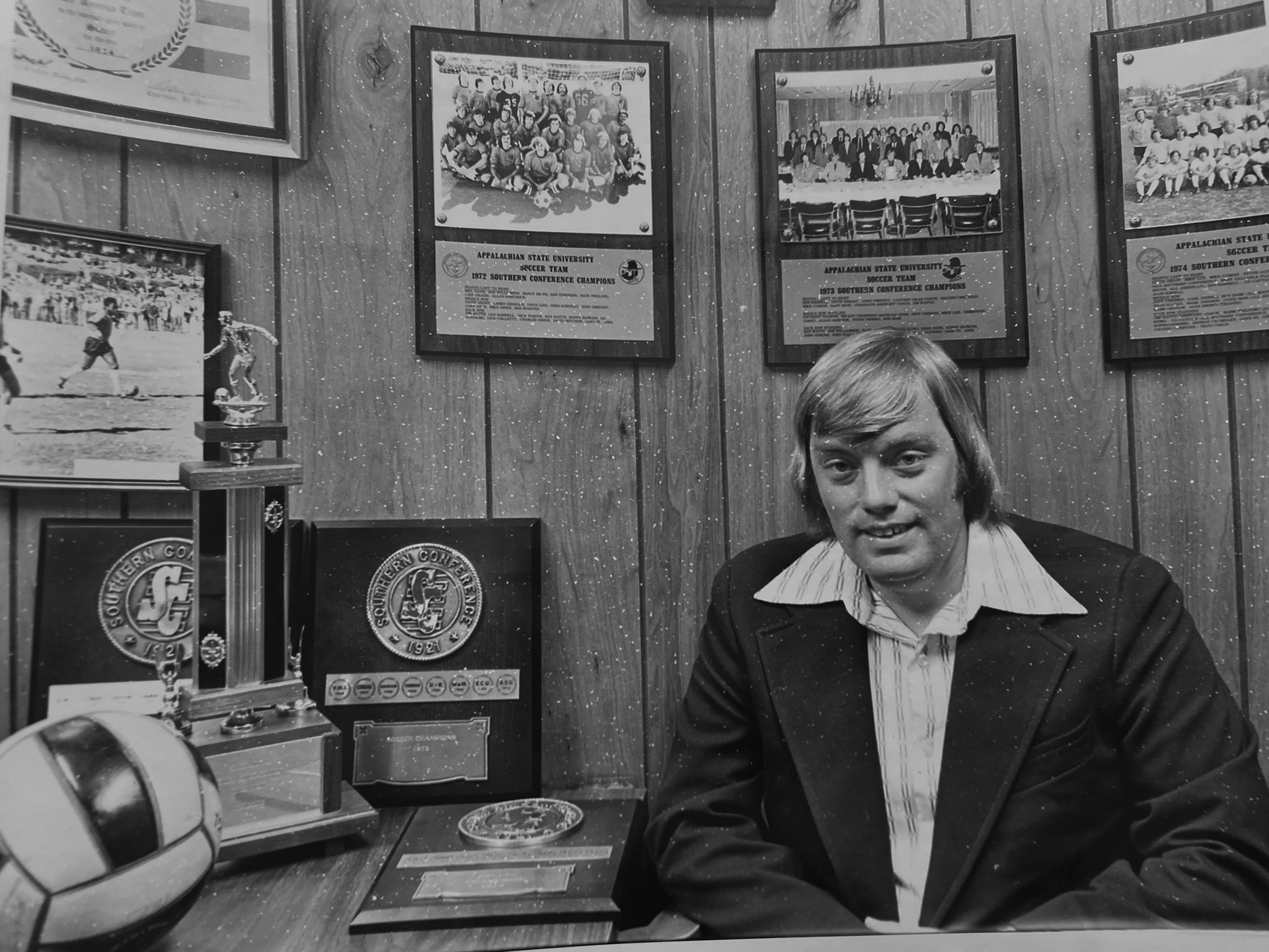 Vaughn Christian in his office at Appalachian State University in the early 1970s