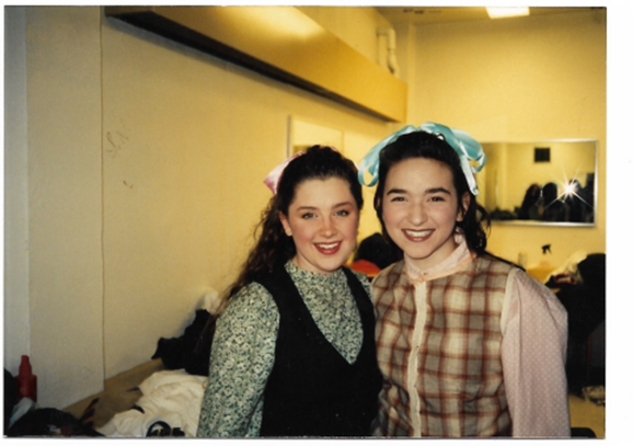 shara fiddler Shara Wright (on right) during a 1992 production in which she played Chava in “Fiddler on the Roof” (photo courtesy of Shara Nova)