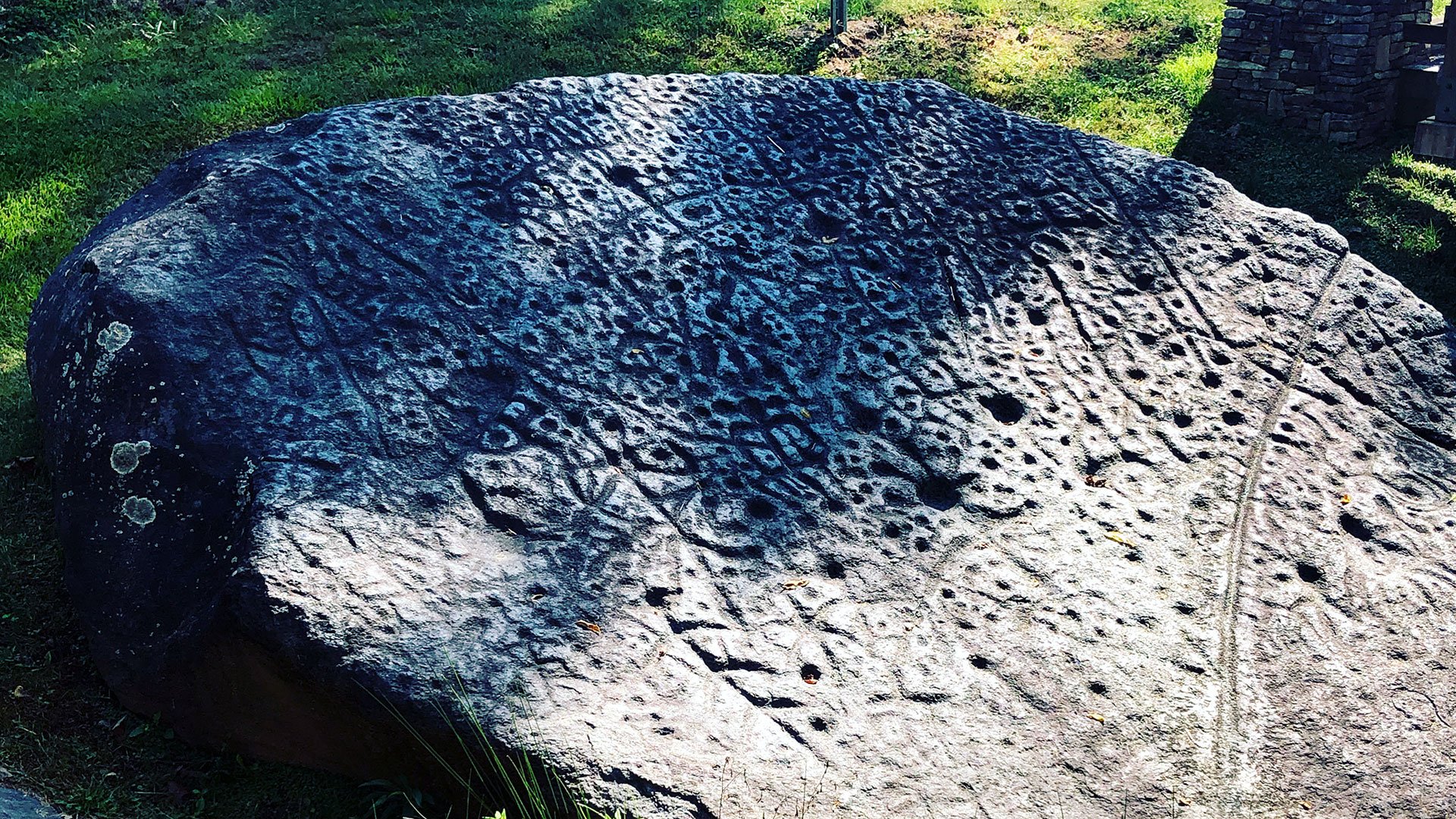 The petroglyphs on Judaculla Rock in Jackson County, North Carolina date back to between 200 and 1400 AD.