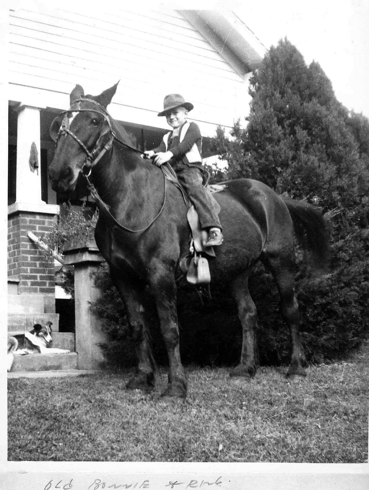 The author's father, at age five, astride his beloved horse, Bonnie