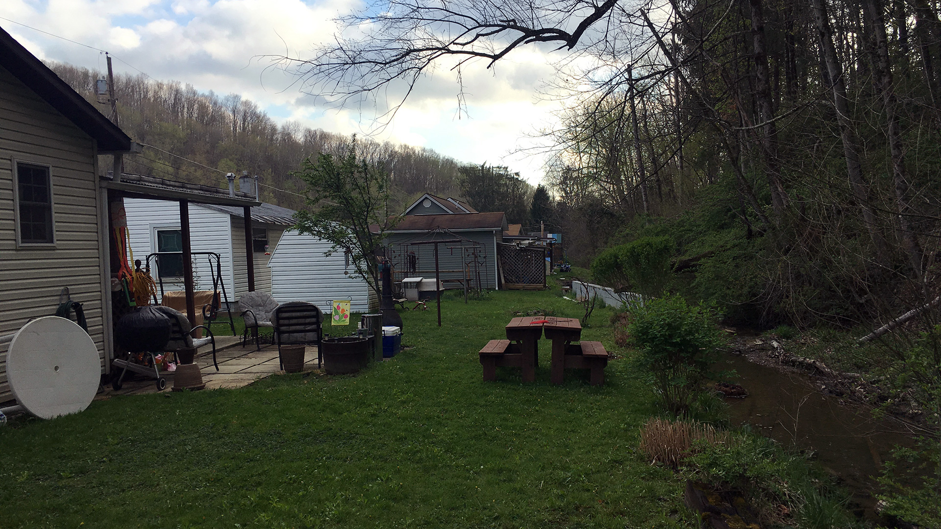 The creek behind Jonathan Corcoran's childhood home in West Virginia